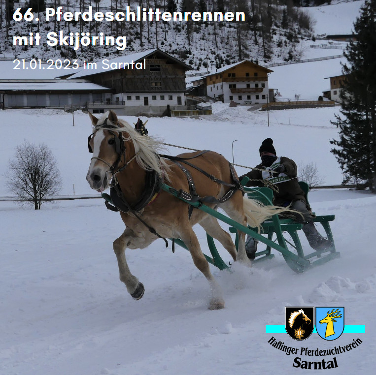 66. Pferdeschlittenrennen mit Skijöring im Sarntal