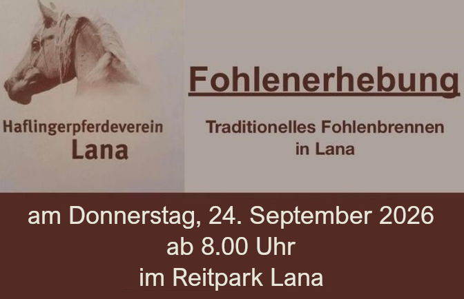 Fohlenerhebung Lana 2026