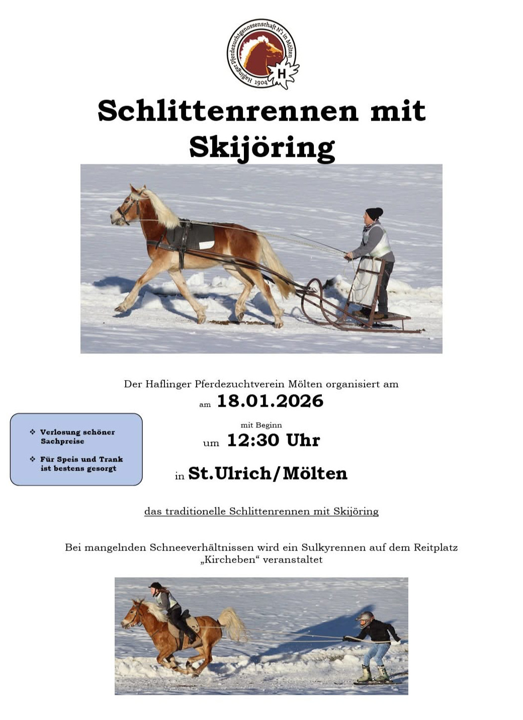 Corse con slitta Meltina 2026